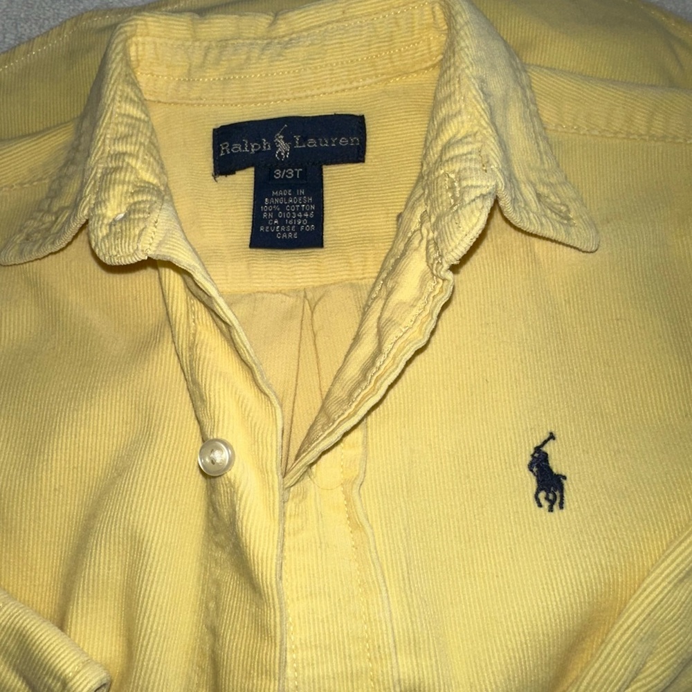 Ralph Lauren Polo 3T Toddler Boys Botton Up Long Sleeve Shirt